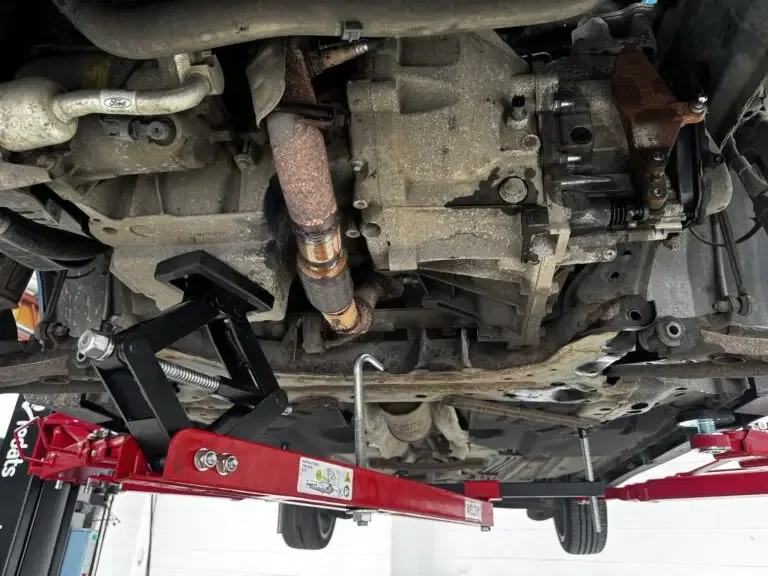 2015 Ford Fiesta 1.0 EcoBoost on the lift with the gearbox still in place